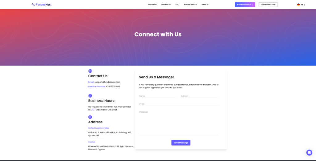 Support bei FundedNext